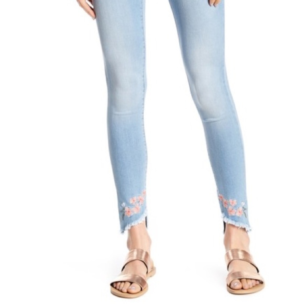 William Rast Floral Embroidered Sculpted Jeans